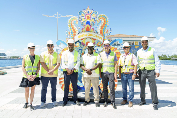 Executives From Royal Caribbean International And Bahamas Ministry Of Tourism Tour $300 Million Cruise Port Redevelopment Project (Image at LateCruiseNews.com - October 2022)